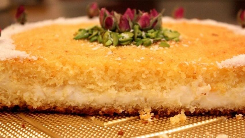 طريقة عمل البسبوسة بالقشطة في 30 دقيقة
