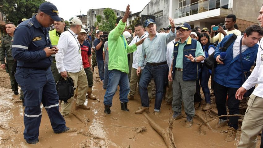 ارتفاع ضحايا سيول كولومبيا إلى 154 وإعلان موكوا مدينة منكوبة