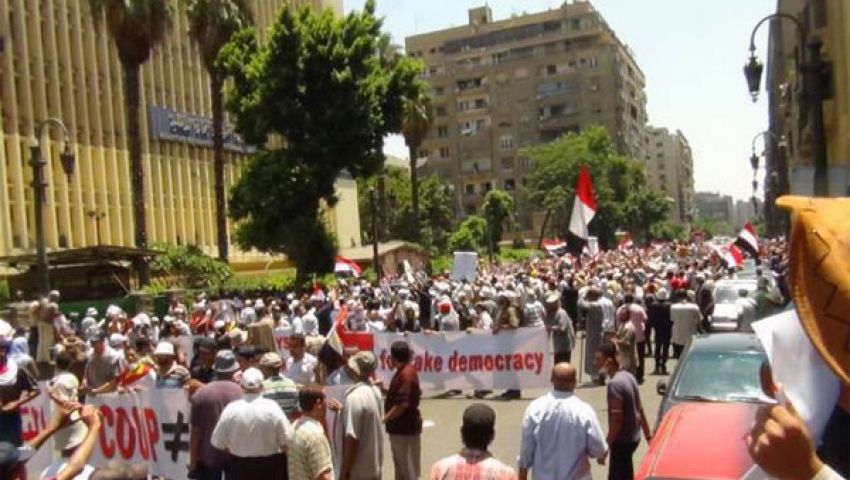 وصول مؤيدي مرسي شارع قصر العيني