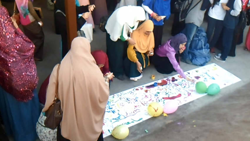 بالفيديو.. كليات الأزهر تنظم حفلة لاستقبال الطالبات الجدد