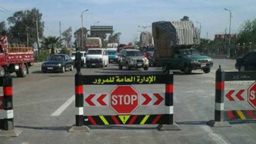 هبوط كوبري سرسنا بالمنوفية نتيجة حمولة زائدة
