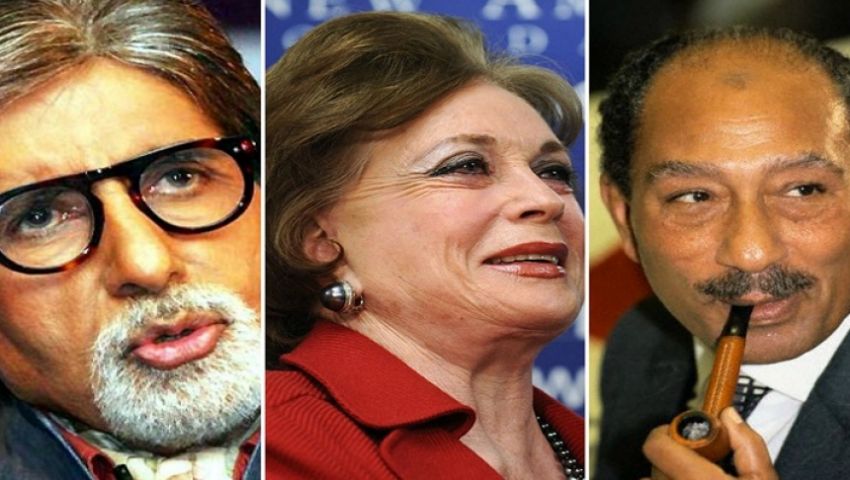 نشطاء يتداولون صورة نادرة لـأميتاب تشان مع أسرة السادات