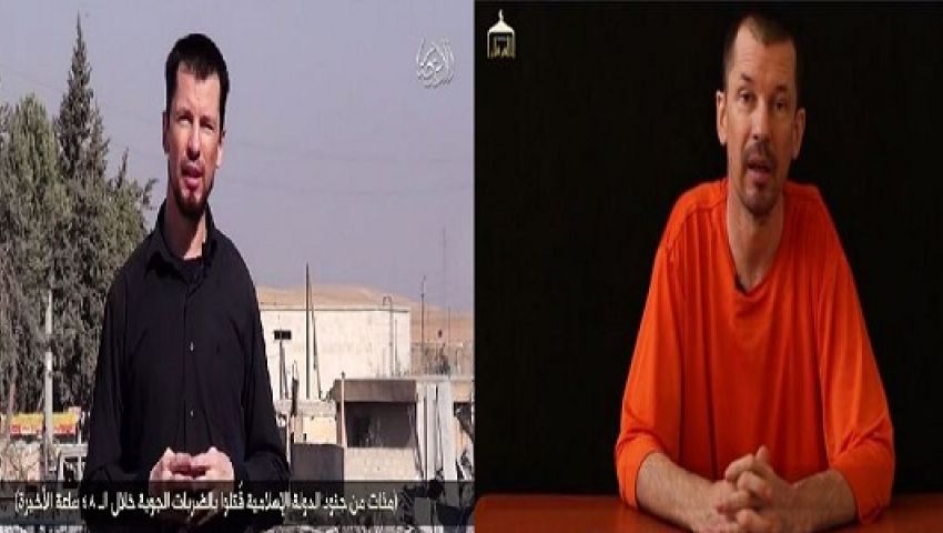 فيديو.. الرهينة البريطاني لدى داعش يخلع زي الإعدام الأحمر ويطلق لحيته