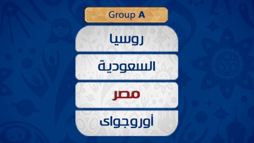 تعرف على مجموعة مصر في مونديال روسيا 2018
