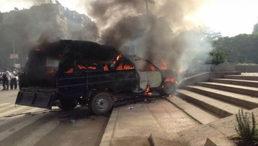 مجهولون يشعلون سيارة أمين شرطة في المنيا