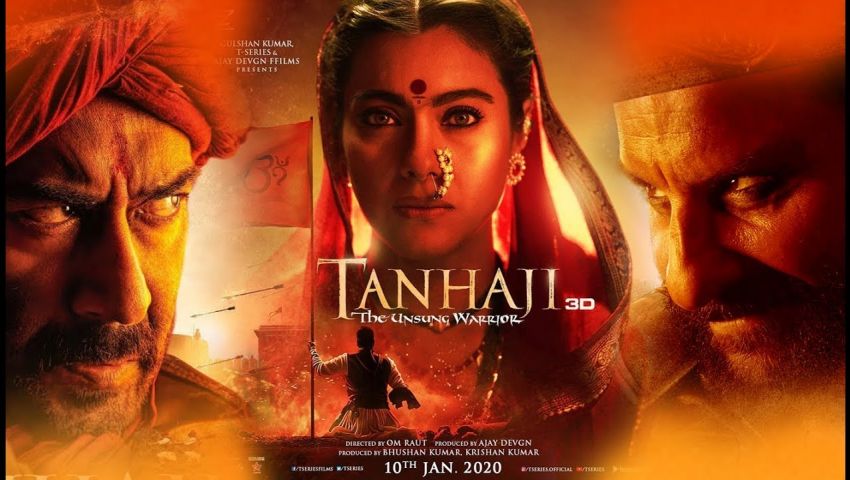 فيديو| «Tanhaji».. تاريخ  ثلاثي الأبعاد يجمع  نجوم الهند