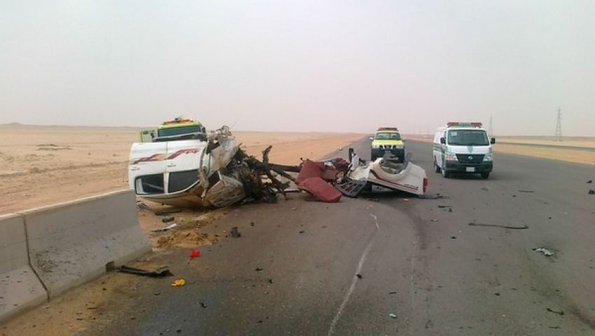 مصرع شخصين فى حادث تصادم بالطريق الزراعي بالبحيرة 