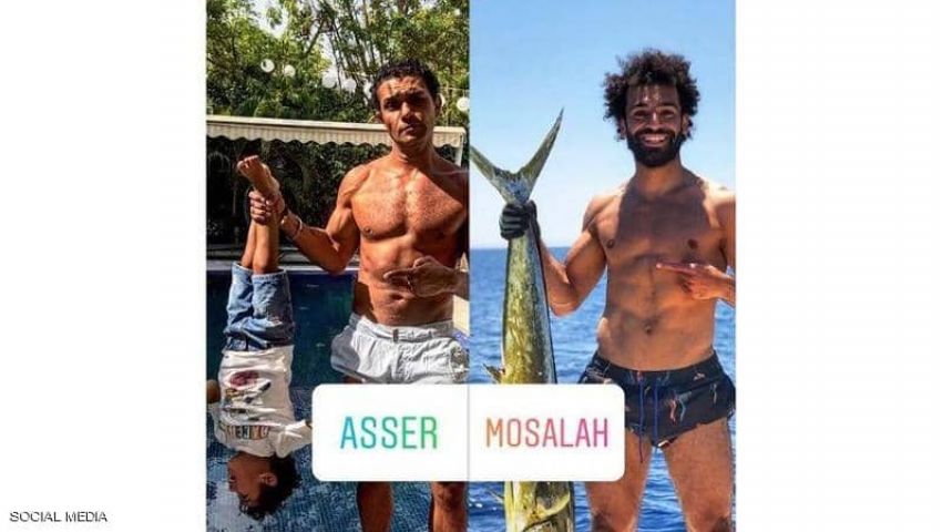 بالصور| نجوم الفن والكرة ينافسون صلاح في «تحدي السمكة»