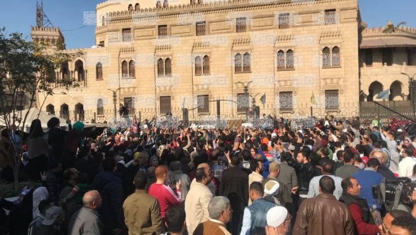 صور| مظاهرة حاشدة بالجامع الأزهر رفضًا لـ «القدس عاصمة دولة الاحتلال»
