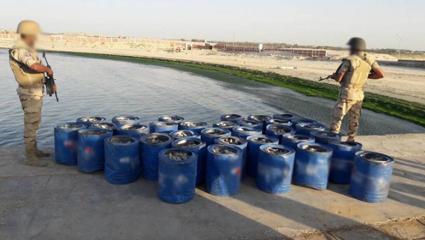 بالصور| القوات المسلحة تُدمر كمية كبيرة من المواد المتفجرة بسيناء