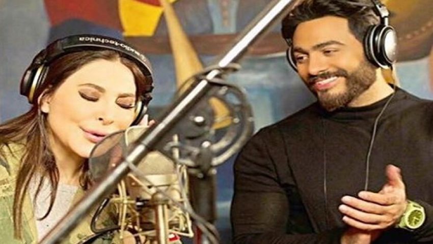 بالفيديو.. تامر حسني يشوق جمهوره بدويتو جديد مع إليسا